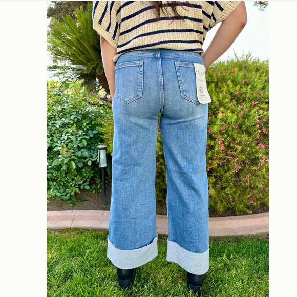 RISEN PWC221001X WIDE LEG CUFFED CROP JEANS SIZE 1XL NEW WITH TAGS - Picture 3 of 14